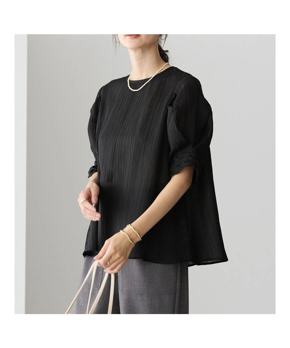 【アメリカンホリック/AMERICAN HOLIC】の袖コンシャスブラウス インテリア・キッズ・メンズ・レディースファッション・服の通販 founy(ファニー) ファッション Fashion レディースファッション Fashion for Women トップス・カットソー Cut & Sew Tops シャツ・ブラウス・オフィスカジュアル Elegant Blouses & Button-Ups コンシャス Conscious, Bodycon ドレープ Drape, Draping Fabric ポケット Pocket, Pocket Detail A/W・秋冬 Autumn/Winter Black|ID: prp329100004541816 ipo3291000000033684332