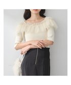 【アースミュージックアンドエコロジー/earth music&ecology】のデコルテチュールニットプルオーバー Ivory|ID: prp329100004541836 ipo3291000000032090242