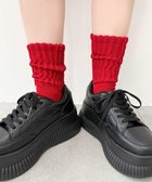 【ウィゴー/WEGO】のサポート付きボリューム無地リブソックス レッド|ID: prp329100004541869 ipo3291000000032090470
