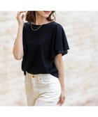 【エニィ スィス/any SiS】の【接触冷感・UVケア】着映えフリルスリーブ カットソー ブラック|ID: prp329100004541927 ipo3291000000034295468