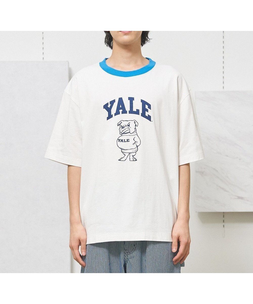 【ジェイプレスヨークストリート/J.PRESS YORK STREET】の【UNISEX】YALEアーチロゴ Tシャツ インテリア・キッズ・メンズ・レディースファッション・服の通販 founy(ファニー) 　ファッション　Fashion　レディースファッション　Ladies' Fashion Online　トップス・カットソー　Tops/Tshirt　シャツ/ブラウス　Shirts/Blouses　ロング / Tシャツ　T-Shirts　カットソー　Cut and Sewn　アメリカン　American　春　Spring　カットソー　Cut And Sew　コラボ　Collaboration　シンプル　Simple　人気　Popularity　プリント　Print　ユニセックス　Unisex　S/S・春夏　Ss・Spring/Summer　夏　Summer　ホワイト系|ID: prp329100004541977 ipo3291000000032660485