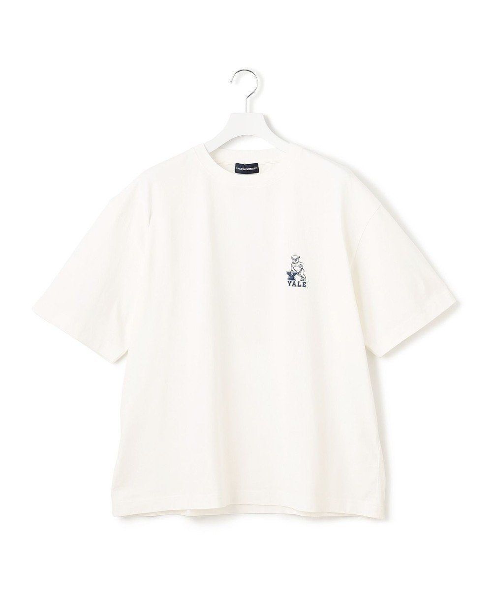 【ジェイプレスヨークストリート/J.PRESS YORK STREET】の【UNISEX】YALEバックプリント Tシャツ インテリア・キッズ・メンズ・レディースファッション・服の通販 founy(ファニー) 　ファッション　Fashion　レディースファッション　Fashion for Women　トップス・カットソー　Cut & Sew Tops　シャツ・ブラウス・オフィスカジュアル　Elegant Blouses & Button-Ups　ロングTシャツ・Tシャツ　Longline T-Shirts & Tees　カットソー・ベーシックTシャツ　Cut-and-Sewn Tops / Stretch Tees & Basics　アメリカン　American Style　春　Spring　カットソー　Cut and Sewn Top　コラボ　Collaboration, Collab　人気　Popular, Best Seller　フロント　Front, Front Design　プリント　Print, Printed Pattern　ユニセックス　Unisex, Genderless　ワンポイント　One Point, Statement Accent　S/S・春夏　SS, Spring/Summer, Warm Season　夏　Summer　ホワイト系|ID: prp329100004541978 ipo3291000000033491030