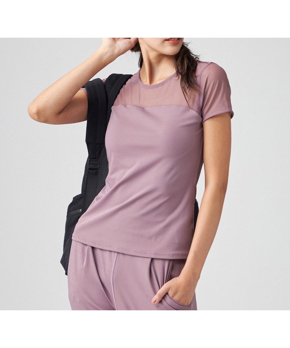 【チャコット/Chacott】のChacott BALANCE スムーストップ【C BASIC】 インテリア・キッズ・メンズ・レディースファッション・服の通販 founy(ファニー) 　ファッション　Fashion　レディースファッション　Fashion for Women　トップス・カットソー　Cut & Sew Tops　吸水　Absorbent, Quick-Dry　抗菌　Antibacterial, Bacteria-Resistant　シアー　Sheer, See-Through　シンプル　Simple, Minimal　ストレッチ　Stretch, Stretchy Fabric　バレエ　Ballet, Ballet Style　パウダー　Powder, Soft Tone　フィット　Fit, Slim Fit　ブロック　Block, Solid Block Pattern　メッシュ　Mesh, Net Fabric　エレガント 上品　Elegant　グレイッシュライラック|ID: prp329100004542736 ipo3291000000033674596