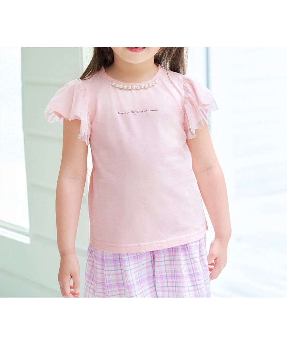 【エニファム/any FAM / KIDS】のひんやりクール パールTシャツ インテリア・キッズ・メンズ・レディースファッション・服の通販 founy(ファニー) 　ファッション　Fashion　キッズファッション　KIDS　トップス・カットソー　Tops/Tees/Kids　春　Spring　カットソー　Cut And Sew　ガーリー　Girly　クール　Cool　チュール　Tulle　定番　Standard　パール　Pearl　ポケット　Pocket　S/S・春夏　Ss・Spring/Summer　NEW・新作・新着・新入荷　New Arrivals　夏　Summer　エレガント 上品　Elegant　ピンク|ID: prp329100004542782 ipo3291000000032100662