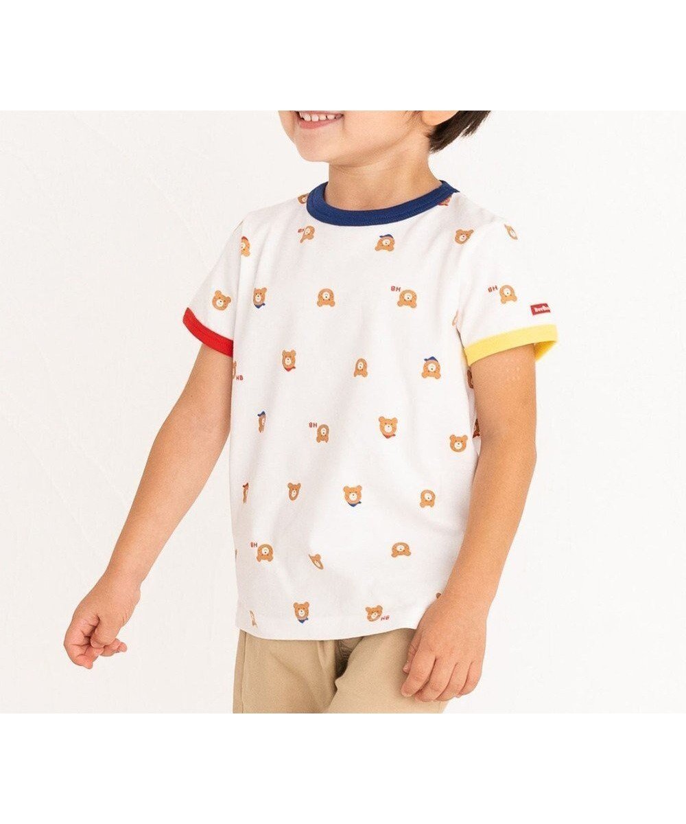 【ミキハウスホットビスケッツ/MIKI HOUSE HOT BISCUITS / KIDS】の【70-120cm】 ビーンズ総柄半袖Tシャツ 人気、トレンドファッション・服の通販 founy(ファニー) 　ファッション　Fashion　キッズファッション　KIDS　トップス・カットソー　Tops/Tees/Kids　インナー　Inner　カットソー　Cut And Sew　カラフル　Colorful　ショート　Short　デニム　Denim　ベビー　Baby　半袖　Short Sleeve　吸水　Water Absorption　夏　Summer　春　Spring　S/S・春夏　Ss・Spring/Summer　 other-1|ID: prp329100004542788 ipo3291000000032100683