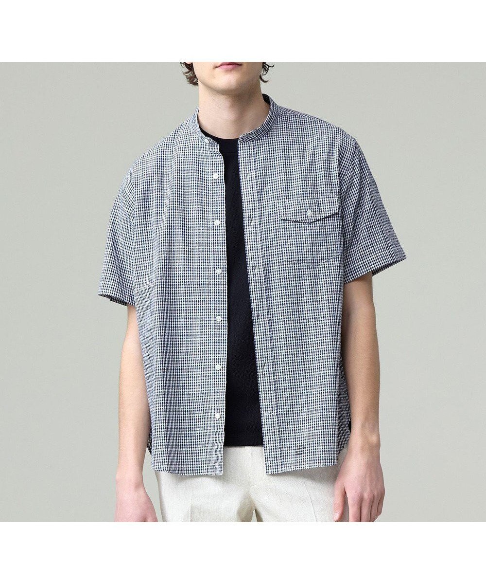 【ジェイ プレス/J.PRESS / MEN】の真夏を乗り切る爽快感と機能性【吸水速乾 / 接触冷感 / 高通気性 / ウォッシャブル】サッカーチェック シャツ / バンドカラー インテリア・キッズ・メンズ・レディースファッション・服の通販 founy(ファニー) 　ファッション　Fashion　メンズファッション　Fashion for Men　トップス・カットソー　Cut & Sew Tops　メンズシャツ　Shirts　インナー　Innerwear　ウォッシャブル　Machine Washable　エアリー　Airy Texture　春　Spring　吸水　Absorbent, Quick-Dry　サッカー　Seersucker, Summer Fabric　シンプル　Simple, Minimal　チェック　Check, Plaid, Tartan　ドレス　Dress, One-Piece　バランス　Balance, Style Balance　プリント　Print, Printed Pattern　ベーシック　Basic, Essential　半袖　Short Sleeve, Half Sleeve　羽織　Haori, Light Jacket　メンズ　Men's, Menswear　ランダム　Random, Irregular　S/S・春夏　SS, Spring/Summer, Warm Season　夏　Summer　エレガント 上品　Elegant　ホワイト系3|ID: prp329100004542793 ipo3291000000034398131