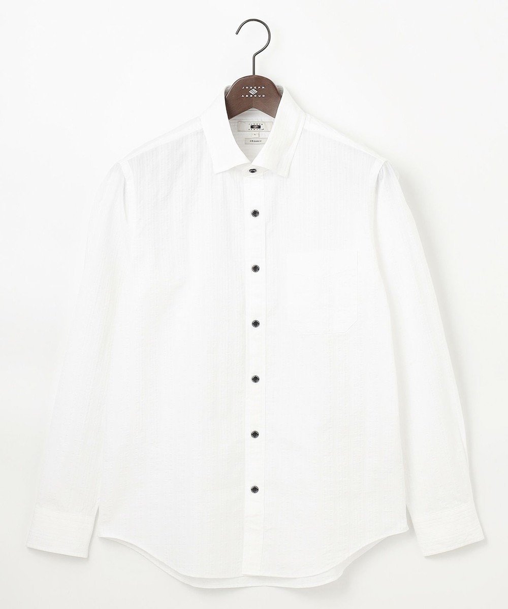 【ジョセフ アブード/JOSEPH ABBOUD / MEN】の【オーガニックコットン使用】 オーガニックコードストライプ シャツ インテリア・キッズ・メンズ・レディースファッション・服の通販 founy(ファニー) 　ファッション　Fashion　メンズファッション　MEN　トップス・カットソー　Tops/Tshirt/Men　シャツ　Shirts　おすすめ　Recommend　オーガニック　Organic　ストライプ　Stripe　夏　Summer　春　Spring　S/S・春夏　Ss・Spring/Summer　ホワイト系1|ID: prp329100004542806 ipo3291000000032100760