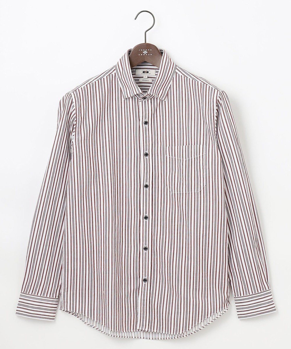 【ジョセフ アブード/JOSEPH ABBOUD / MEN】の【オーガニックコットン使用】 オーガニックコードストライプ シャツ インテリア・キッズ・メンズ・レディースファッション・服の通販 founy(ファニー) 　ファッション　Fashion　メンズファッション　MEN　トップス・カットソー　Tops/Tshirt/Men　シャツ　Shirts　おすすめ　Recommend　オーガニック　Organic　ストライプ　Stripe　夏　Summer　春　Spring　S/S・春夏　Ss・Spring/Summer　ワイン系1|ID: prp329100004542806 ipo3291000000032100761