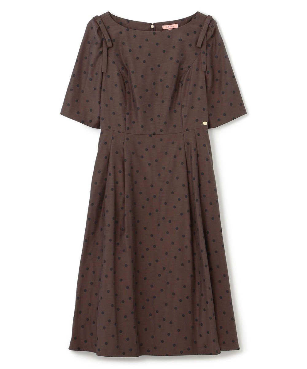 【トッカ/TOCCA】の【00サイズあり・洗える】MIDNIGHT TEARS ドレス インテリア・キッズ・メンズ・レディースファッション・服の通販 founy(ファニー) 　ファッション　Fashion　レディースファッション　Fashion for Women　ワンピース　Dresses　フォーマル・パーティードレス・結婚式用ドレス　Elegant & Casual Dresses　オケージョン　Occasion Wear　シンプル　Simple, Minimal　ドット　Polka Dot, Dot Pattern　ドレス　Dress, One-Piece　リボン　Ribbon, Bow　夏　Summer　S/S・春夏　SS, Spring/Summer, Warm Season　洗える　Machine Washable　A/W・秋冬　Autumn/Winter　モカ系|ID: prp329100004542827 ipo3291000000033640464