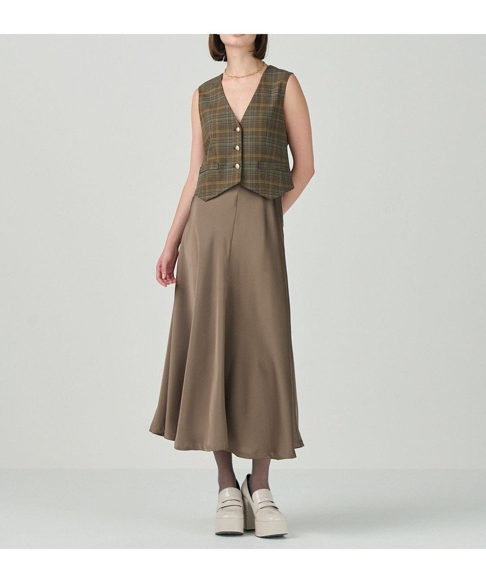 【グレース コンチネンタル/GRACE CONTINENTAL】のサテンコンビジレワンピース 人気、トレンドファッション・服の通販 founy(ファニー) 　ファッション　Fashion　レディースファッション　Fashion for Women　アウター　Coat / Outerwear Collection　コンパクト　Compact, Small Size　スマート　Smart, Elegant　セットアップ　Set-Up, Coordinated Outfit　ノースリーブ　Sleeveless, No-Sleeve　ハイネック　High Neck, Mock Neck　フレア　Flare, Flared　ベスト　Vest, Waistcoat　夏　Summer　S/S・春夏　SS, Spring/Summer, Warm Season　A/W・秋冬　Autumn/Winter　 other-1|ID: prp329100004542828 ipo3291000000033569831