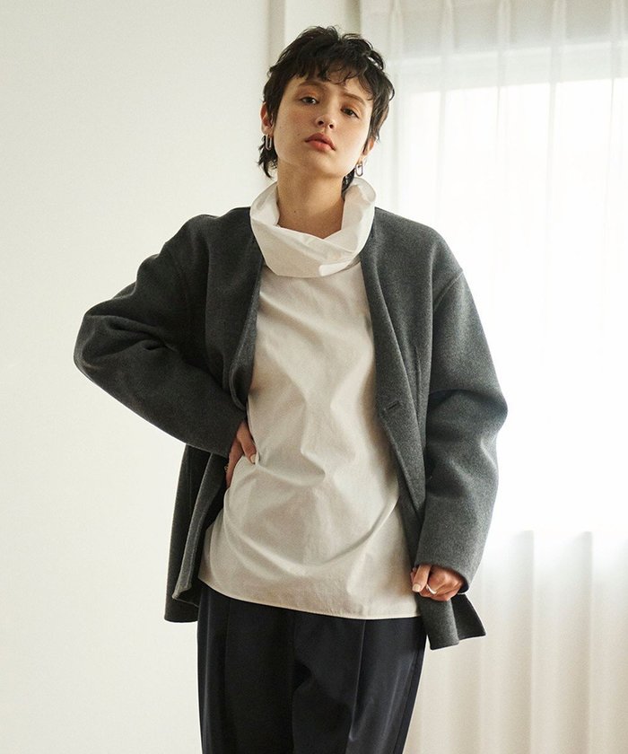 【ハッシュニュアンス/#Newans】の【亀恭子さんコラボ】ウエストシェイプリバーコート インテリア・キッズ・メンズ・レディースファッション・服の通販 founy(ファニー) https://founy.com/ ファッション Fashion レディースファッション Fashion for Women アウター Coat / Outerwear Collection コート・ロングコート・ピーコート Long Coats, Peacoats & More レディースジャケット・軽アウター Jackets ノーカラージャケット / シンプル上品コーデ Collarless Jackets インナー Innerwear コラボ Collaboration, Collab コンパクト Compact, Small Size ショルダー Shoulder, Shoulder Strap ショート Short, Short Length ジャケット Jacket, Outerwear スタイリッシュ Stylish, Fashionable ドロップ Drop Shoulder, Dropped Style フェミニン Feminine, Girly A/W・秋冬 Autumn/Winter |ID: prp329100004542842 ipo3291000000032719502