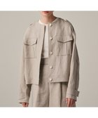 【アンクレイヴ/uncrave】のヘリンボーン リネン ブルゾン(uncrave WHITE) フラックスB|ID: prp329100004542843 ipo3291000000032101035