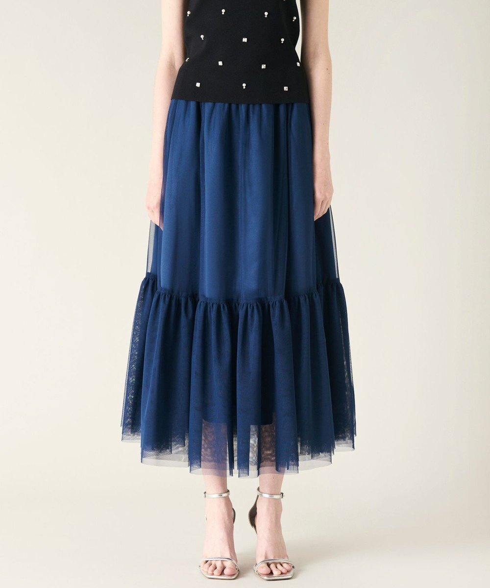 【グレース コンチネンタル/GRACE CONTINENTAL】のツイル2WAY スカート インテリア・キッズ・メンズ・レディースファッション・服の通販 founy(ファニー) 　ファッション　Fashion　レディースファッション　Fashion for Women　スカート　Skirts　シアー　Sheer, See-Through　チュール　Tulip, Tulip Motif　ツイル　Twist, Twisted Detail　ティアードスカート　Tiered Skirt, Flounced Skirt　トレンド　Trend, Trending Now　フェミニン　Feminine, Girly　ロング　Long, Long-Length　夏　Summer　S/S・春夏　SS, Spring/Summer, Warm Season　A/W・秋冬　Autumn/Winter　ブルー|ID: prp329100004542845 ipo3291000000033682650