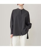 【アイシービー/iCB】の【洗える】ヴィンテージスパンブロード バンドカラー長袖ブラウス チャコール系|ID: prp329100004542850 ipo3291000000032587752