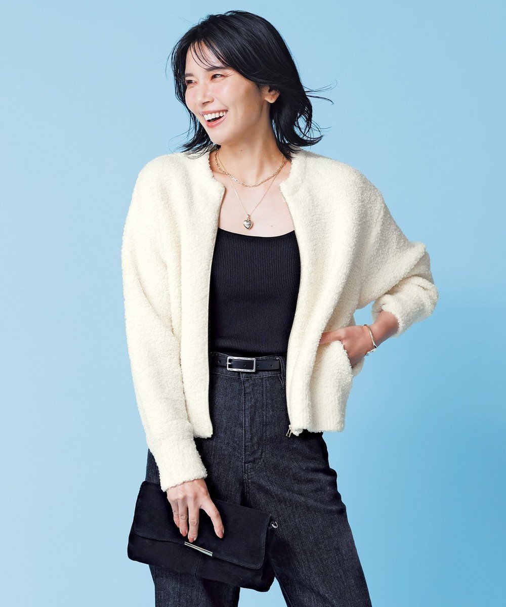 【アンフィーロ 自由区/UNFILO】のプードルニット ZIPカーディガン 人気、トレンドファッション・服の通販 founy(ファニー) 　ファッション　Fashion　レディースファッション　Ladies' Fashion Online　トップス・カットソー　Tops/Tshirt　ニット　Knit Tops　カーディガン　Cardigans　ウォッシャブル　Washable　カーディガン　Cardigan　クロップド　Cropped　コンパクト　Compact　フォルム　Form　ポケット　Pocket　モコモコ　Fluffy　A/W・秋冬　Aw・Autumn/Winter・Fw・Fall-Winter　 other-1|ID: prp329100004542890 ipo3291000000032588004