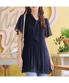 【ティアクラッセ/Tiaclasse】の【洗える】マジョリカプリーツシフォンチュニックブラウス ネイビー|ID: prp329100004542893 ipo3291000000032766444
