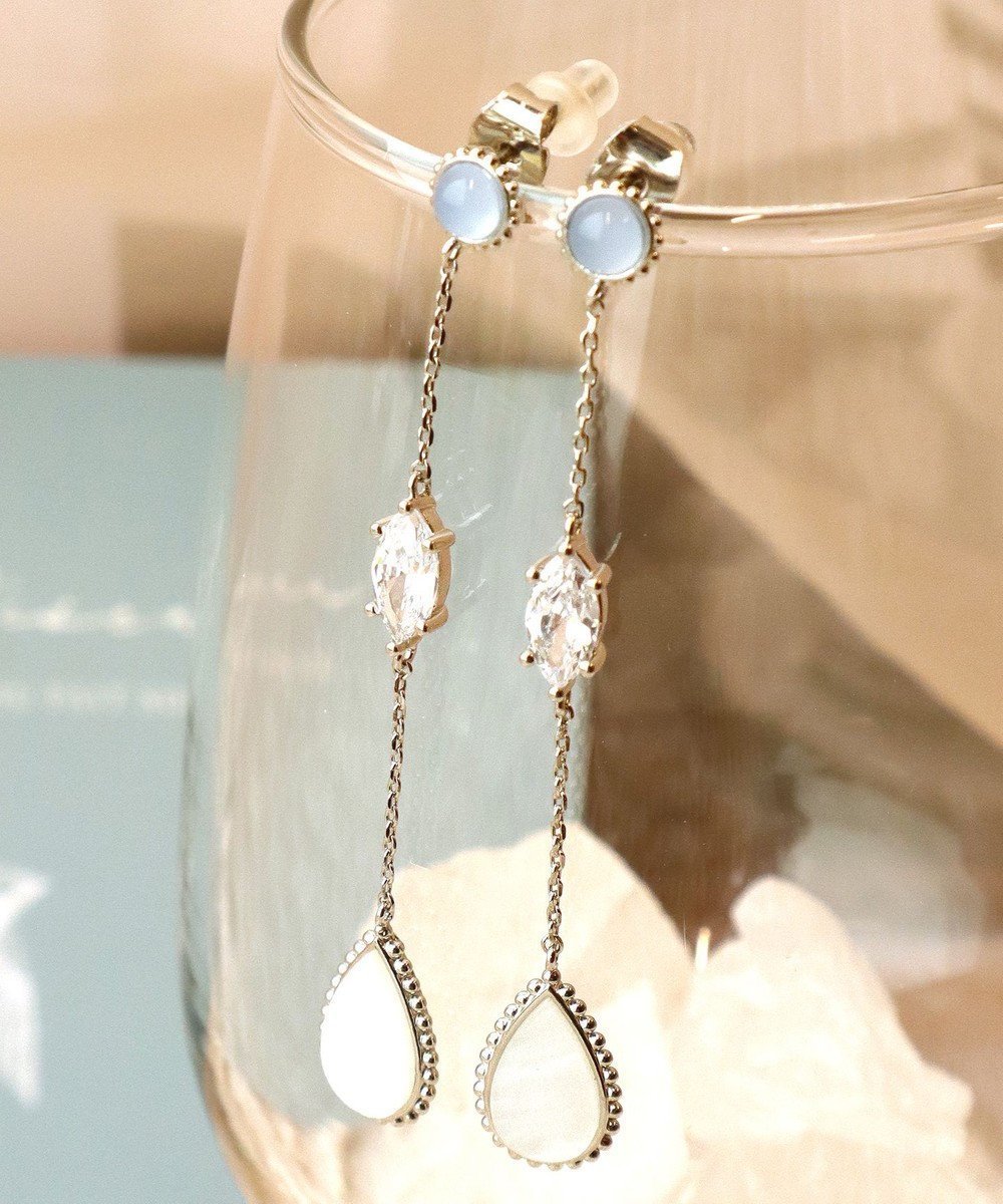【ティアクラッセ/Tiaclasse】の【金属アレルギー対応】 カラードロップロングピアス インテリア・キッズ・メンズ・レディースファッション・服の通販 founy(ファニー) 　ファッション　Fashion　レディースファッション　Fashion for Women　アクセサリー　Fashion Accessories　カーディガン　Cardigan, Knitwear　チュニック　Tunic, Long Top　ドロップ　Drop Shoulder, Dropped Style　ビジュー　Bijou, Jewel-like Accent　モチーフ　Motif, Design Theme　ロング　Long, Long-Length　再入荷　Restock / Back in Stock　おすすめ　Recommended / Our Picks　新作・新入荷　New Arrivals / New In　シルバー|ID: prp329100004542923 ipo3291000000032733547