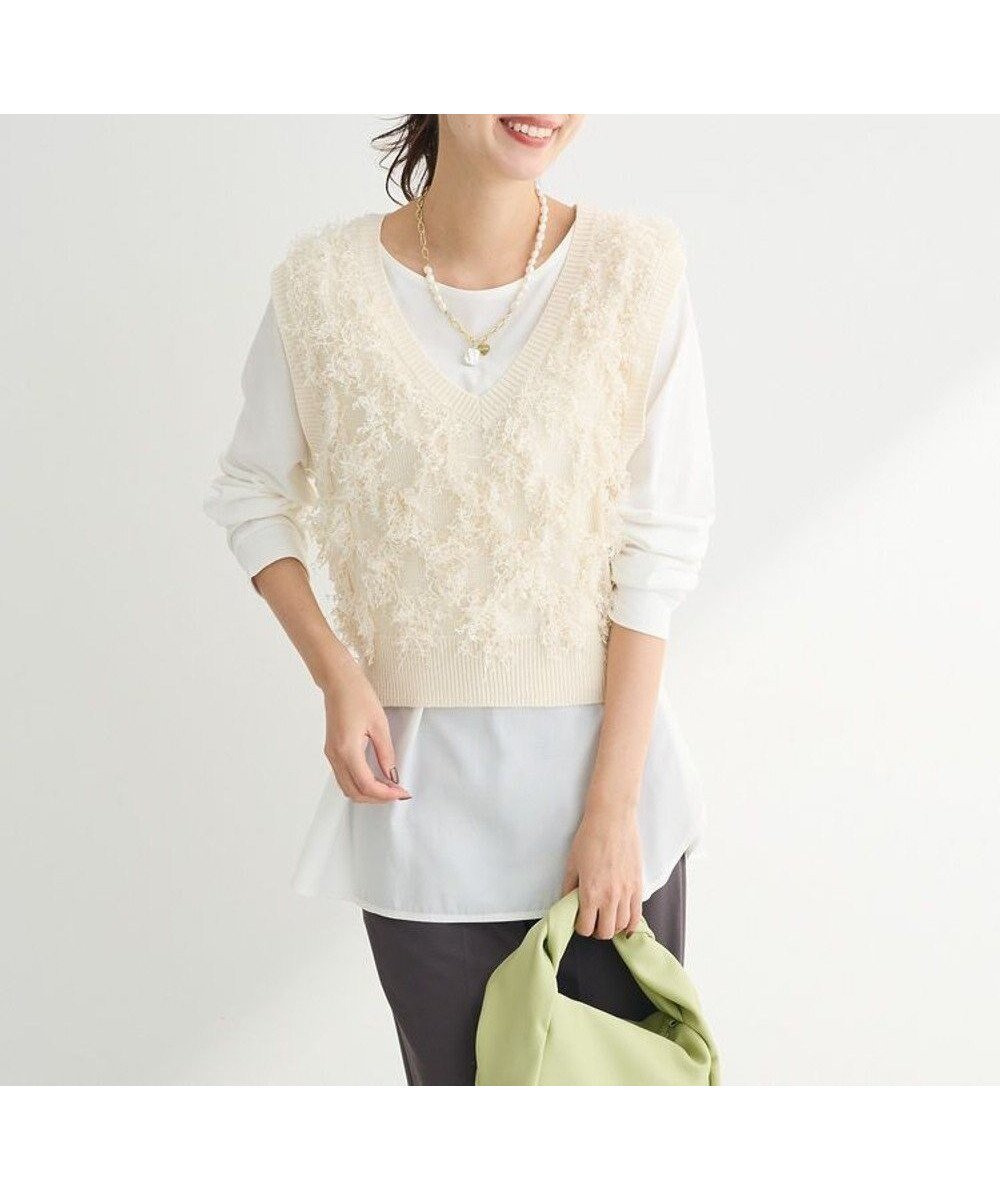 【グリーンパークス/Green Parks】のフリンジニットベスト インテリア・キッズ・メンズ・レディースファッション・服の通販 founy(ファニー) 　ファッション　Fashion　レディースファッション　WOMEN　アウター　Coat Outerwear　トップス・カットソー　Tops/Tshirt　ニット　Knit Tops　ベスト/ジレ　Gilets/Vests　おすすめ　Recommend　コンパクト　Compact　ベスト　Vest　ポケット　Pocket　夏　Summer　春　Spring　S/S・春夏　Ss・Spring/Summer　Ivory|ID: prp329100004542931 ipo3291000000032101574