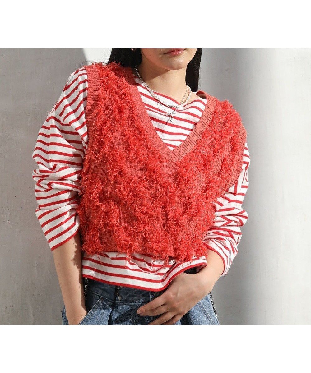 【グリーンパークス/Green Parks】のフリンジニットベスト インテリア・キッズ・メンズ・レディースファッション・服の通販 founy(ファニー) 　ファッション　Fashion　レディースファッション　WOMEN　アウター　Coat Outerwear　トップス・カットソー　Tops/Tshirt　ニット　Knit Tops　ベスト/ジレ　Gilets/Vests　おすすめ　Recommend　コンパクト　Compact　ベスト　Vest　ポケット　Pocket　夏　Summer　春　Spring　S/S・春夏　Ss・Spring/Summer　Orange|ID: prp329100004542931 ipo3291000000032101576