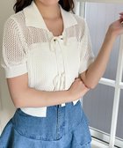 【ウィゴー/WEGO】の襟付きリボンメッシュショートカーデ ホワイト|ID: prp329100004542942 ipo3291000000032101634
