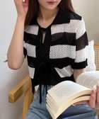 【ウィゴー/WEGO】の襟付きリボンメッシュショートカーデ 柄1|ID: prp329100004542942 ipo3291000000032101635