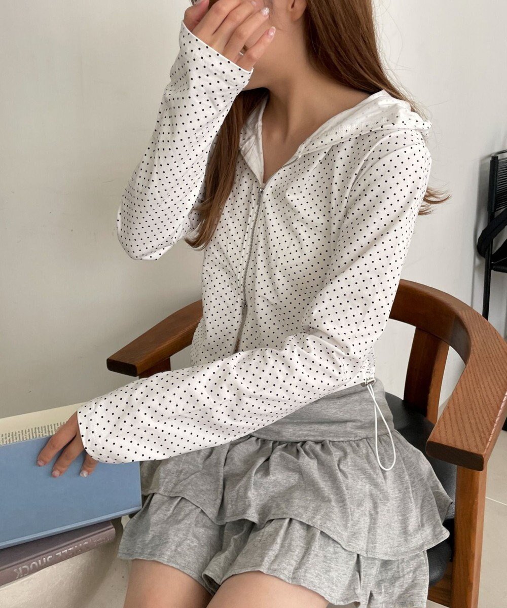 【ウィゴー/WEGO】の柄Wジップパーカー インテリア・キッズ・メンズ・レディースファッション・服の通販 founy(ファニー) 　ファッション　Fashion　レディースファッション　WOMEN　トップス・カットソー　Tops/Tshirt　パーカ　Sweats　スマホ　Smartphone　トレンド　Trend　ドット　Dot　バレエ　Ballet　パーカー　Hoodie　フリル　Frills　ボーダー　Border　レース　Race　再入荷　Restock/Back In Stock/Re Arrival　夏　Summer　春　Spring　S/S・春夏　Ss・Spring/Summer　水玉　Polka Dots　長袖　Long Sleeve　ホワイト|ID: prp329100004542945 ipo3291000000032101643