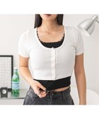 【ウィゴー/WEGO】のレースキャミレイヤード風ちびT ホワイト|ID: prp329100004542947 ipo3291000000032161407