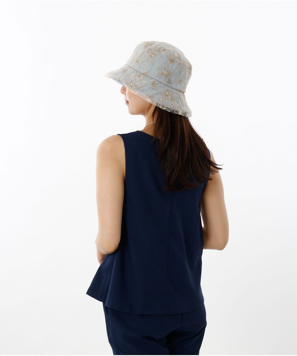 【アウロラ/AURORA】のLANVIN en Bleu (ランバン オン ブルー)花刺しゅうチュールクロッシェハット インテリア・キッズ・メンズ・レディースファッション・服の通販 founy(ファニー) 　ファッション　Fashion　レディースファッション　Ladies' Fashion Online　帽子　Hats　ミックス　Mix　帽子　Hat　抗菌　Antibacterial　サックス|ID: prp329100004542980 ipo3291000000032584271
