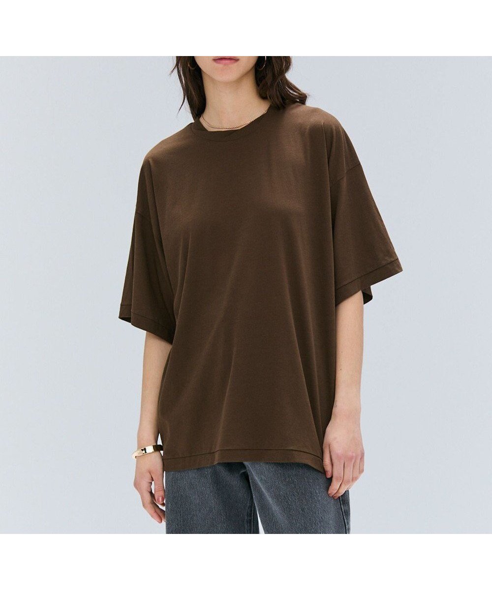 【ベイジ,/BEIGE,】の【BEIGE,ecru/WEB限定・洗える】FINE DRY TOUCH / ねじりデザインコットンオーバーサイズTシャツ インテリア・キッズ・メンズ・レディースファッション・服の通販 founy(ファニー) 　ファッション　Fashion　レディースファッション　Ladies' Fashion Online　トップス・カットソー　Tops/Tshirt　シャツ/ブラウス　Shirts/Blouses　ロング / Tシャツ　T-Shirts　カットソー　Cut and Sewn　カットソー　Cut And Sew　夏　Summer　春　Spring　S/S・春夏　Ss・Spring/Summer　洗える　Washable　Brown|ID: prp329100004543015 ipo3291000000032662856