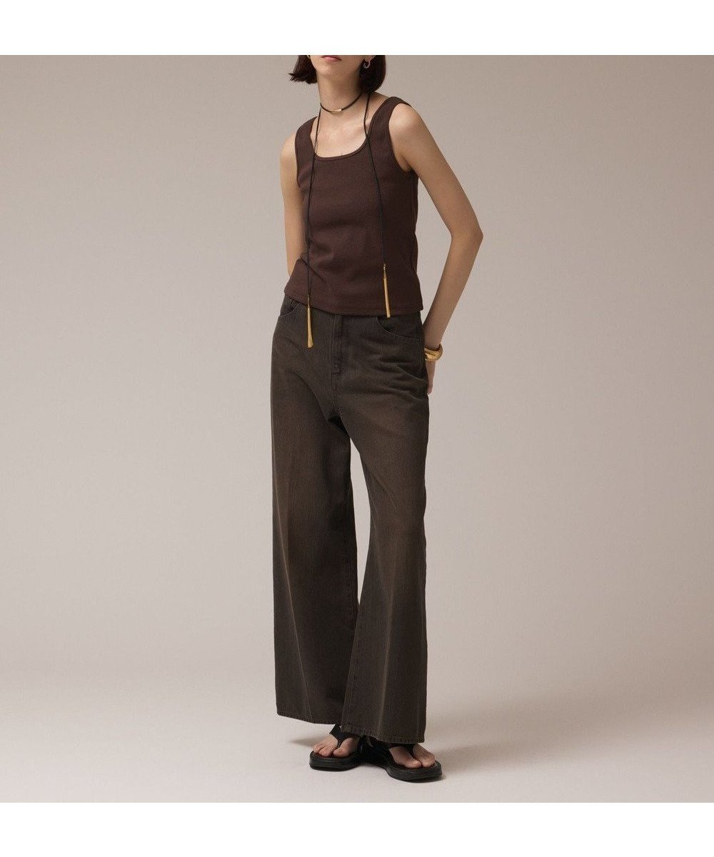 【グレース コンチネンタル/GRACE CONTINENTAL】のバギーデニムパンツ インテリア・キッズ・メンズ・レディースファッション・服の通販 founy(ファニー) 　ファッション　Fashion　レディースファッション　Fashion for Women　パンツ　Pants & Trousers　デニムパンツ・ジーンズ・美脚デニム　Denim Jeans & Pants　クラッシュ　Distressed, Crashed Style　センター　Center, Center Line　デニム　Denim, Jeans Material　フレア　Flare, Flared　ルーズ　Loose, Oversized　夏　Summer　S/S・春夏　SS, Spring/Summer, Warm Season　A/W・秋冬　Autumn/Winter　ブラウン|ID: prp329100004543023 ipo3291000000033182779