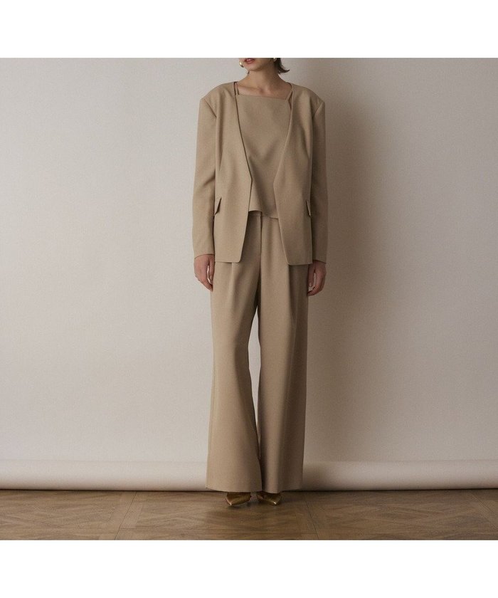 【グレース コンチネンタル/GRACE CONTINENTAL】のバックシャンノーカラージャケット インテリア・キッズ・メンズ・レディースファッション・服の通販 founy(ファニー) https://founy.com/ ファッション Fashion レディースファッション WOMEN アウター Coat Outerwear ジャケット Jackets ノーカラージャケット No Collar Leather Jackets おすすめ Recommend オックス Ox キャミ Cami シンプル Simple ジャケット Jacket スマート Smart フロント Front 夏 Summer 春 Spring S/S・春夏 Ss・Spring/Summer |ID: prp329100004543033 ipo3291000000032101999