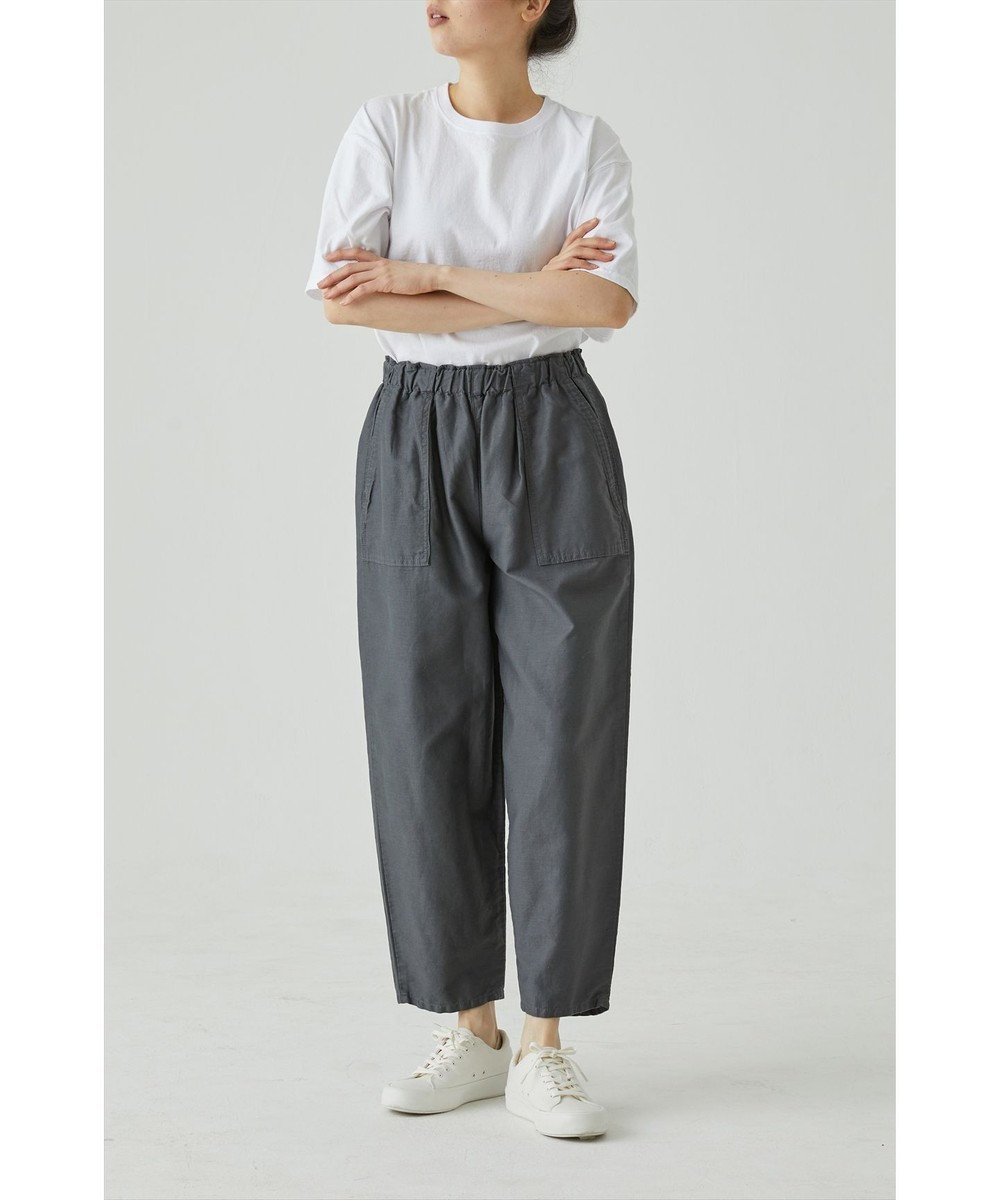 【サキュウ/caqu】の【洗える/涼しい/コットンリネン】linen barrel baker pants コットンリネンモールスキンバレルパンツ インテリア・キッズ・メンズ・レディースファッション・服の通販 founy(ファニー) 　ファッション　Fashion　レディースファッション　WOMEN　パンツ　Pants　洗える　Washable　ギャザー　Gather　ジーンズ　Jeans　フラップ　Flap　ポケット　Pocket　リネン　Linen　A/W・秋冬　Aw・Autumn/Winter・Fw・Fall-Winter　S/S・春夏　Ss・Spring/Summer　夏　Summer　charcoal gray|ID: prp329100004543177 ipo3291000000032103242