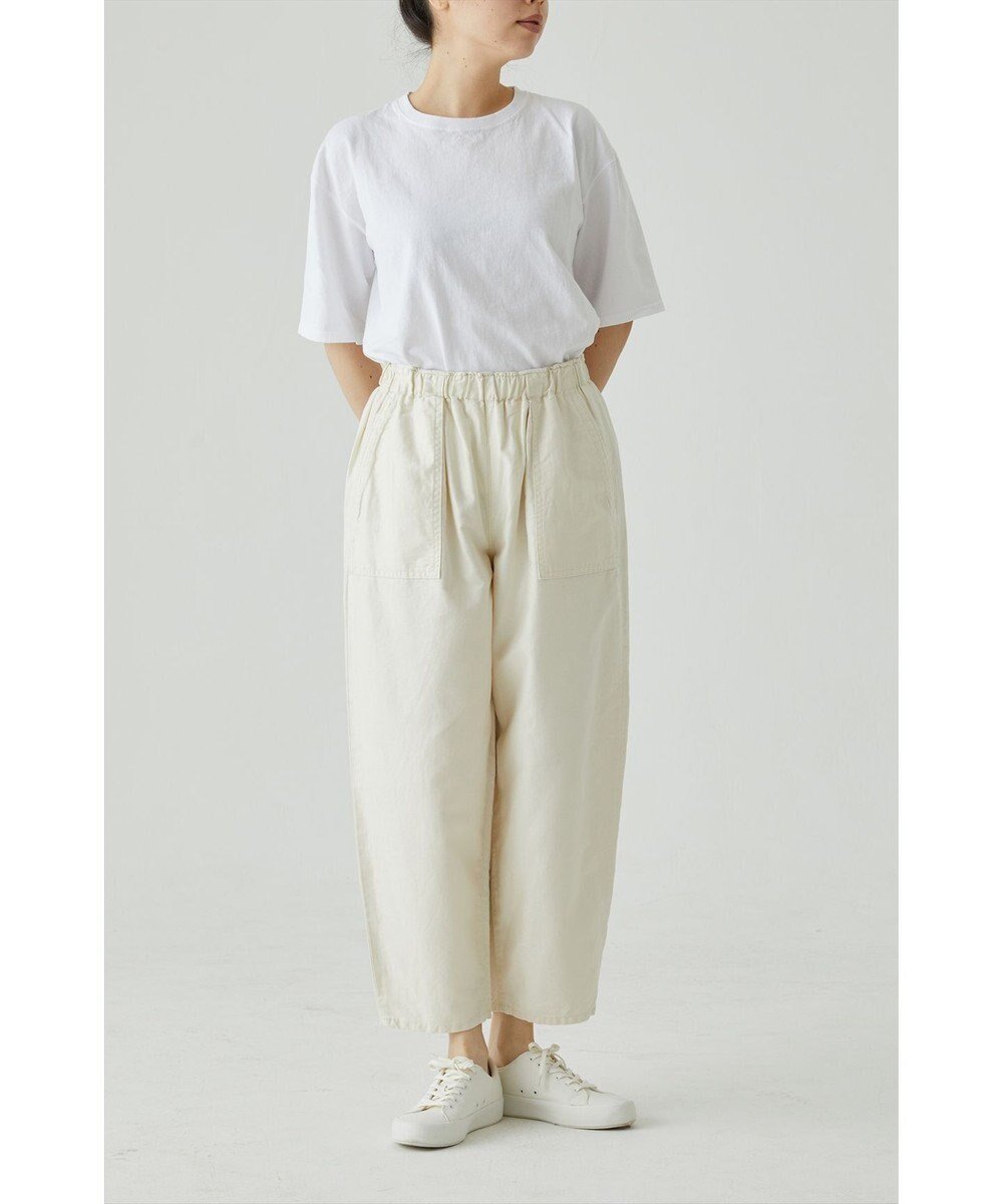 【サキュウ/caqu】の【洗える/涼しい/コットンリネン】linen barrel baker pants コットンリネンモールスキンバレルパンツ インテリア・キッズ・メンズ・レディースファッション・服の通販 founy(ファニー) 　ファッション　Fashion　レディースファッション　Fashion for Women　パンツ　Pants & Trousers　洗える　Machine Washable　ギャザー　Gathered, Ruffled　ジーンズ　Jeans, Denim Pants　フラップ　Flap, Flap Pocket　ポケット　Pocket, Pocket Detail　リネン　Linen, Linen Fabric　A/W・秋冬　Autumn/Winter　S/S・春夏　SS, Spring/Summer, Warm Season　夏　Summer　ivory|ID: prp329100004543177 ipo3291000000033606935
