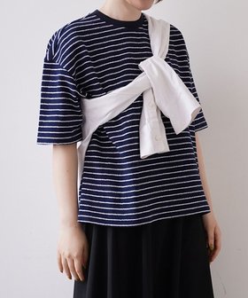【シトム/SITOM】の梨地ボーダークロップドTシャツ 人気、トレンドファッション・服の通販 founy(ファニー) ファッション Fashion レディースファッション WOMEN トップス・カットソー Tops/Tshirt シャツ/ブラウス Shirts/Blouses ロング / Tシャツ T-Shirts カットソー Cut and Sewn 春 Spring カットソー Cut And Sew ショート Short シンプル Simple トレンド Trend パターン Pattern リラックス Relax S/S・春夏 Ss・Spring/Summer 夏 Summer エレガント 上品 Elegant ビジネス 仕事 通勤 Business |ID:prp329100004543790