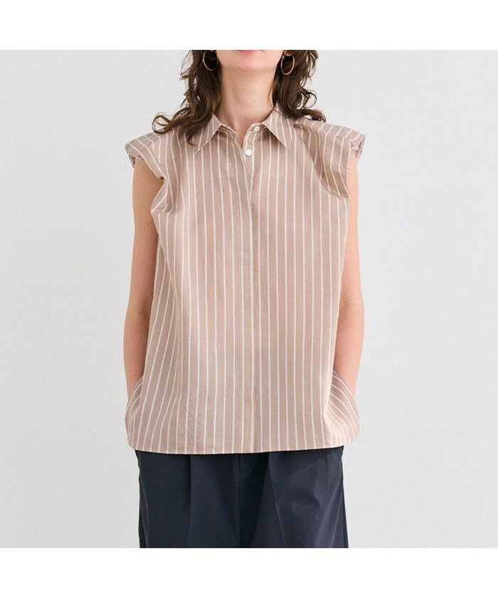 【ベイジ,/BEIGE,】の【洗える】FREESIA / バルーンスリーブストライプブラウス インテリア・キッズ・メンズ・レディースファッション・服の通販 founy(ファニー) https://founy.com/ ファッション Fashion レディースファッション Fashion for Women トップス・カットソー Cut & Sew Tops シャツ・ブラウス・オフィスカジュアル Elegant Blouses & Button-Ups ストライプ Stripe, Striped Pattern スリーブ Sleeve, Long Sleeve / Short Sleeve セットアップ Set-Up, Coordinated Outfit ノースリーブ Sleeveless, No-Sleeve バランス Balance, Style Balance バルーン Balloon, Balloon Silhouette リラックス Relax, Relaxed Fit ワイド Wide, Wide Fit エレガント 上品 Elegant 夏 Summer 春 Spring S/S・春夏 SS, Spring/Summer, Warm Season 洗える Machine Washable |ID: prp329100004543901 ipo3291000000034177563