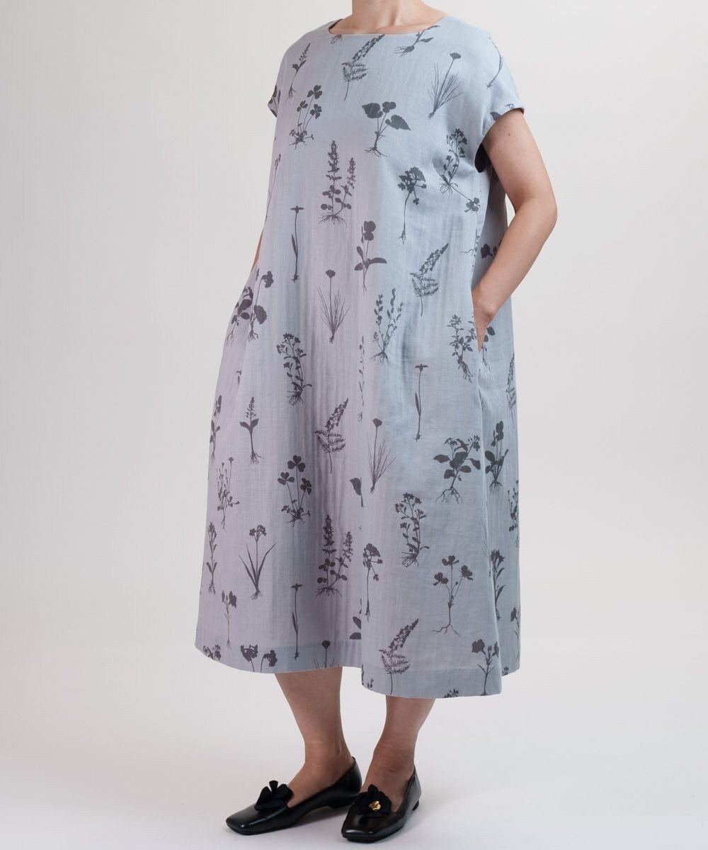 【ムーク/muuc】の【ゆったりシルエットで涼しく上品】ワンピースドレス インテリア・キッズ・メンズ・レディースファッション・服の通販 founy(ファニー) 　ファッション　Fashion　レディースファッション　WOMEN　ワンピース　Dress　ドレス　Party Dresses　春　Spring　シンプル　Simple　タートルネック　Turtleneck　ドレス　Dress　定番　Standard　ハンド　Hand　パターン　Pattern　プリント　Print　ボタニカル　Botanical　ポケット　Pocket　S/S・春夏　Ss・Spring/Summer　夏　Summer　エレガント 上品　Elegant　グレー|ID: prp329100004543916 ipo3291000000032267701