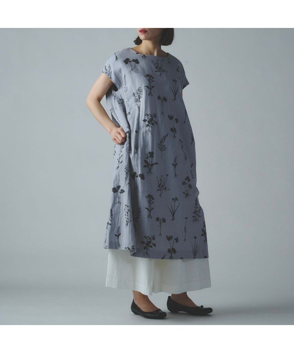 【ムーク/muuc】の【ゆったりシルエットで涼しく上品】ワンピースドレス インテリア・キッズ・メンズ・レディースファッション・服の通販 founy(ファニー) 　ファッション　Fashion　レディースファッション　WOMEN　ワンピース　Dress　ドレス　Party Dresses　春　Spring　シンプル　Simple　タートルネック　Turtleneck　ドレス　Dress　定番　Standard　ハンド　Hand　パターン　Pattern　プリント　Print　ボタニカル　Botanical　ポケット　Pocket　S/S・春夏　Ss・Spring/Summer　夏　Summer　エレガント 上品　Elegant　グレー|ID: prp329100004543916 ipo3291000000032301980