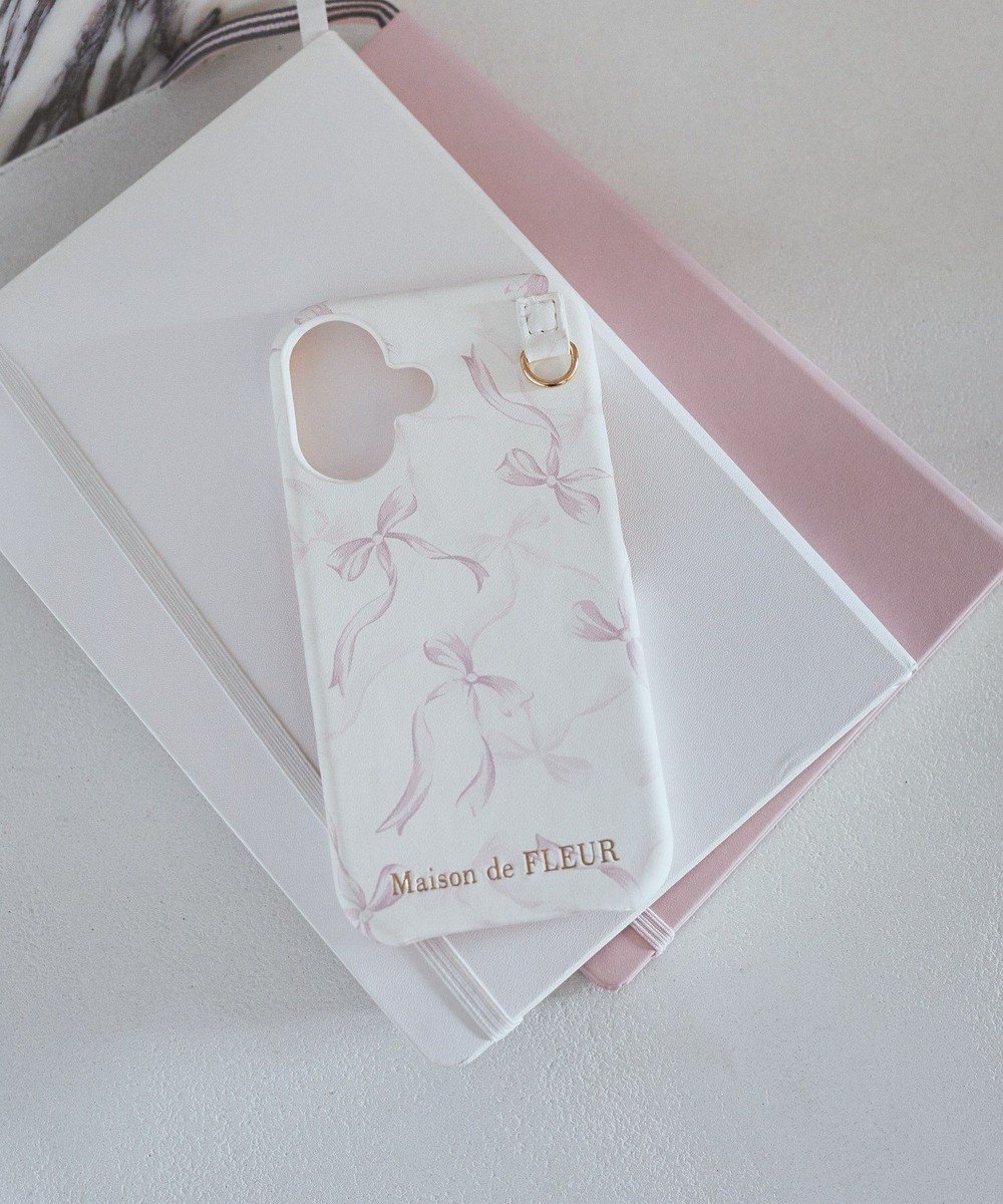 【メゾンドフルール/Maison de FLEUR】のリボンプリントアイフォン16ケース インテリア・キッズ・メンズ・レディースファッション・服の通販 founy(ファニー) 　ファッション　Fashion　レディースファッション　WOMEN　スポーツウェア　Sportswear　iPhone アイフォーン　Iphone　おすすめ　Recommend　ギフト プレゼント　Gift Present　スポーツ　Sports　チャーム　Charm　モバイル　Mobile　ラップ　Wrap　リボン　Ribbon　エレガント 上品　Elegant　Pink|ID: prp329100004544366 ipo3291000000032270890