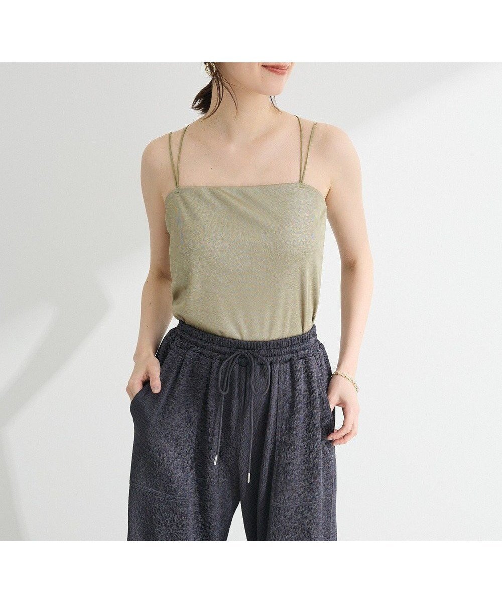 【グリーンパークス/Green Parks】の箔プリントカップ付きインナー インテリア・キッズ・メンズ・レディースファッション・服の通販 founy(ファニー) 　ファッション　Fashion　レディースファッション　Ladies' Fashion Online　トップス・カットソー　Tops/Tshirt　キャミソール / ノースリーブ　No Sleeves　おすすめ　Recommend　インナー　Inner　キャミソール　Camisole　フィット　Fit　プリント　Print　ポケット　Pocket　エレガント 上品　Elegant　夏　Summer　春　Spring　S/S・春夏　Ss・Spring/Summer　Green|ID: prp329100004544483 ipo3291000000032667294