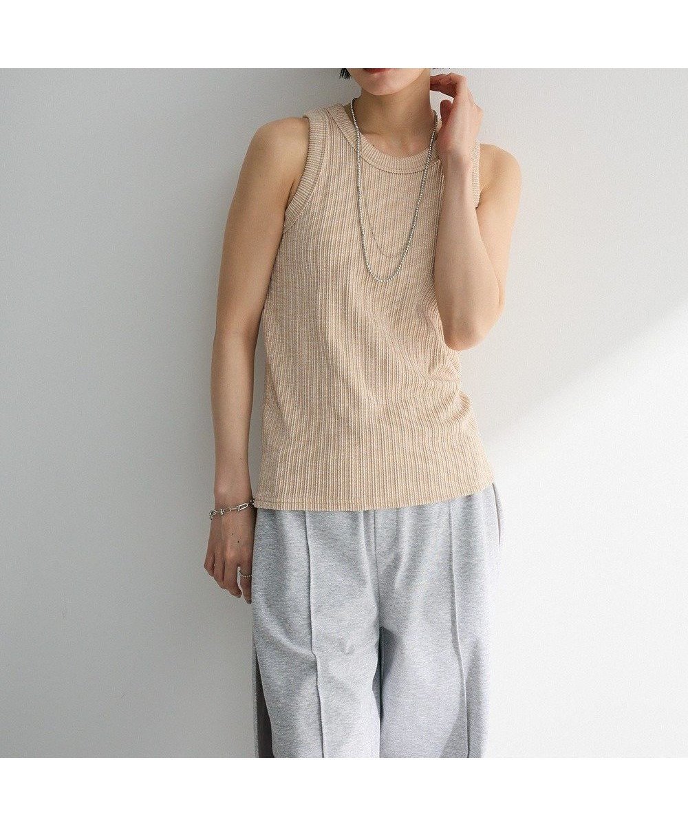 【グリーンパークス/Green Parks】のメランジタンクトップ インテリア・キッズ・メンズ・レディースファッション・服の通販 founy(ファニー) 　ファッション　Fashion　レディースファッション　Fashion for Women　トップス・カットソー　Cut & Sew Tops　キャミソール&ノースリーブ　Camisoles & Sleeveless Tops　キャミソール　Camisole, Spaghetti Strap Top　シンプル　Simple, Minimal　タンク　Tank Top, Sleeveless Top　フィット　Fit, Slim Fit　ボトム　Bottoms, Lower Wear　ポケット　Pocket, Pocket Detail　メランジ　Melange, Mixed Yarn　夏　Summer　春　Spring　S/S・春夏　SS, Spring/Summer, Warm Season　Beige|ID: prp329100004544485 ipo3291000000033231187