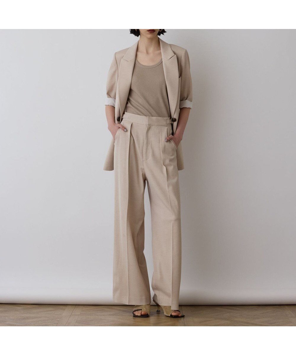 【グレース コンチネンタル/GRACE CONTINENTAL】のスラブストレッチタックパンツ 人気、トレンドファッション・服の通販 founy(ファニー) 　ファッション　Fashion　レディースファッション　WOMEN　パンツ　Pants　おすすめ　Recommend　オックス　Ox　ストレッチ　Stretch　スマート　Smart　スリーブ　Sleeve　セットアップ　Set Up　ハーフ　Half　ルーズ　Loose　ワイド　Wide　夏　Summer　定番　Standard　春　Spring　S/S・春夏　Ss・Spring/Summer　 other-1|ID: prp329100004544515 ipo3291000000032112911