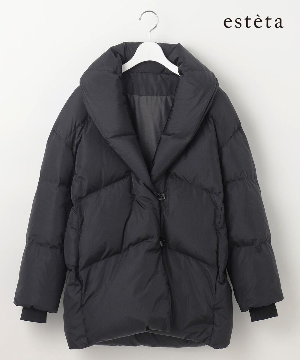 【23区/NIJYUSANKU】の【エステータ】ナイロンタフタ ショールカラー ダウンコート インテリア・キッズ・メンズ・レディースファッション・服の通販 founy(ファニー) 　ファッション　Fashion　レディースファッション　Fashion for Women　アウター　Coat / Outerwear Collection　コート・ロングコート・ピーコート　Long Coats, Peacoats & More　レディースジャケット・軽アウター　Jackets　ダウンジャケット・軽量ダウン　Warm & Lightweight Down Jackets　イタリア　Italy　エレガント 上品　Elegant　キルト　Quilt, Quilted Fabric　ショール　Shawl, Wrap　シルク　Silk, 100% Silk　ジャケット　Jacket, Outerwear　タフタ　Taffeta, Structured Fabric　ダウン　Down, Puffer　ドッキング　Docking, Mixed Material　ドット　Polka Dot, Dot Pattern　なめらか　Smooth, Silky Texture　フロント　Front, Front Design　防寒　Cold Protection, Winter-Ready　A/W・秋冬　Autumn/Winter　冬　Winter / This Winter　おすすめ　Recommended / Our Picks　ブラック系|ID: prp329100004544592 ipo3291000000033682028