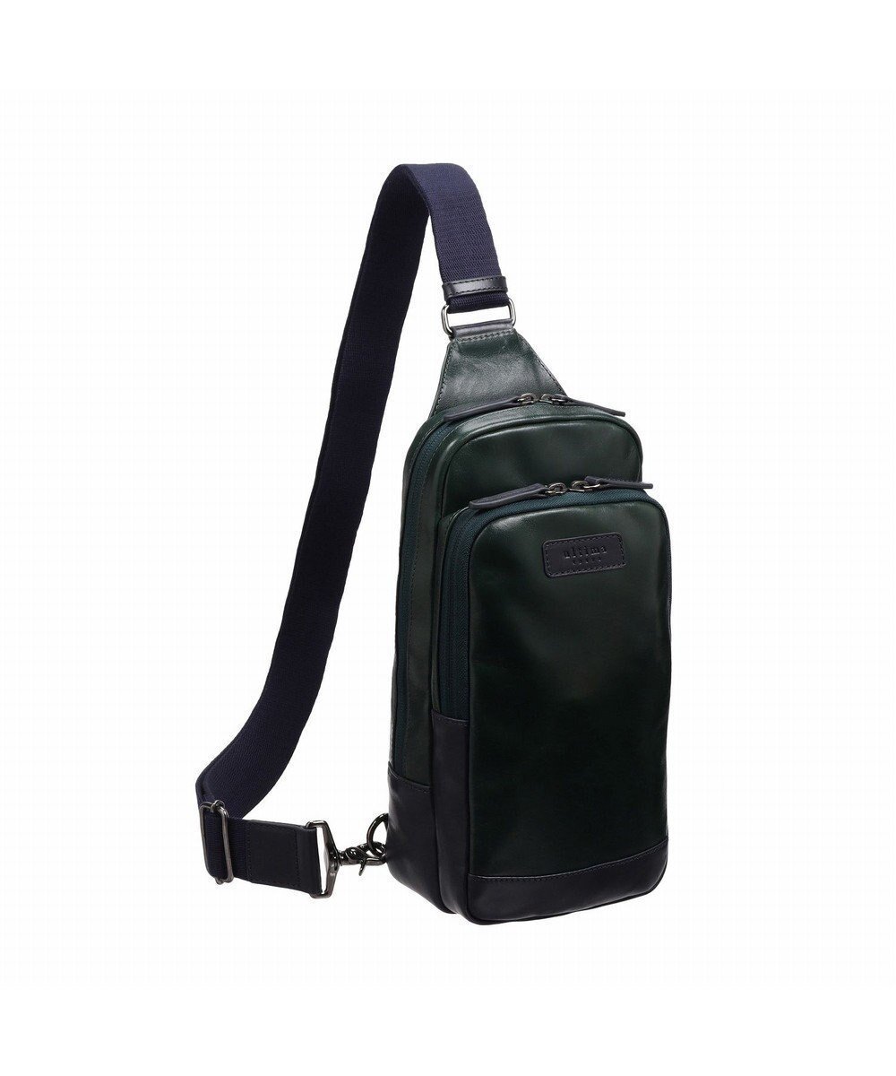 【エース バッグズ アンド ラゲッジ/ACE BAGS & LUGGAGE / MEN】のultima tokyo デルタ ボディバッグ フロントファスナーポケット 17366 ウルティマトーキョー インテリア・キッズ・メンズ・レディースファッション・服の通販 founy(ファニー) 　ファッション　Fashion　メンズファッション　MEN　バッグ　Bag/Men　オイル　Oil　コンビ　Combination　ショルダー　Shoulder　スマート　Smart　なめらか　Smooth　フラット　Flat　フロント　Front　ポケット　Pocket　ポーチ　Pouch　モダン　Modern　ラグジュアリー　Luxury　エレガント 上品　Elegant　ダークグリーン×グレーネイビー|ID: prp329100004544635 ipo3291000000032113622