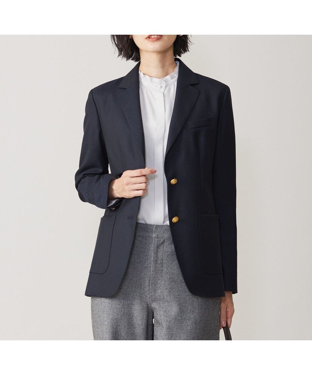 【ジェイ プレス/J.PRESS】のオックス シングル テーラードジャケット インテリア・キッズ・メンズ・レディースファッション・服の通販 founy(ファニー) 　ファッション　Fashion　レディースファッション　WOMEN　アウター　Coat Outerwear　ジャケット　Jackets　テーラードジャケット　Tailored Jackets　オックス　Ox　シルク　Silk　ジャケット　Jacket　メタル　Metal　エレガント 上品　Elegant　夏　Summer　春　Spring　S/S・春夏　Ss・Spring/Summer　ネイビー系|ID: prp329100004544641 ipo3291000000032113647