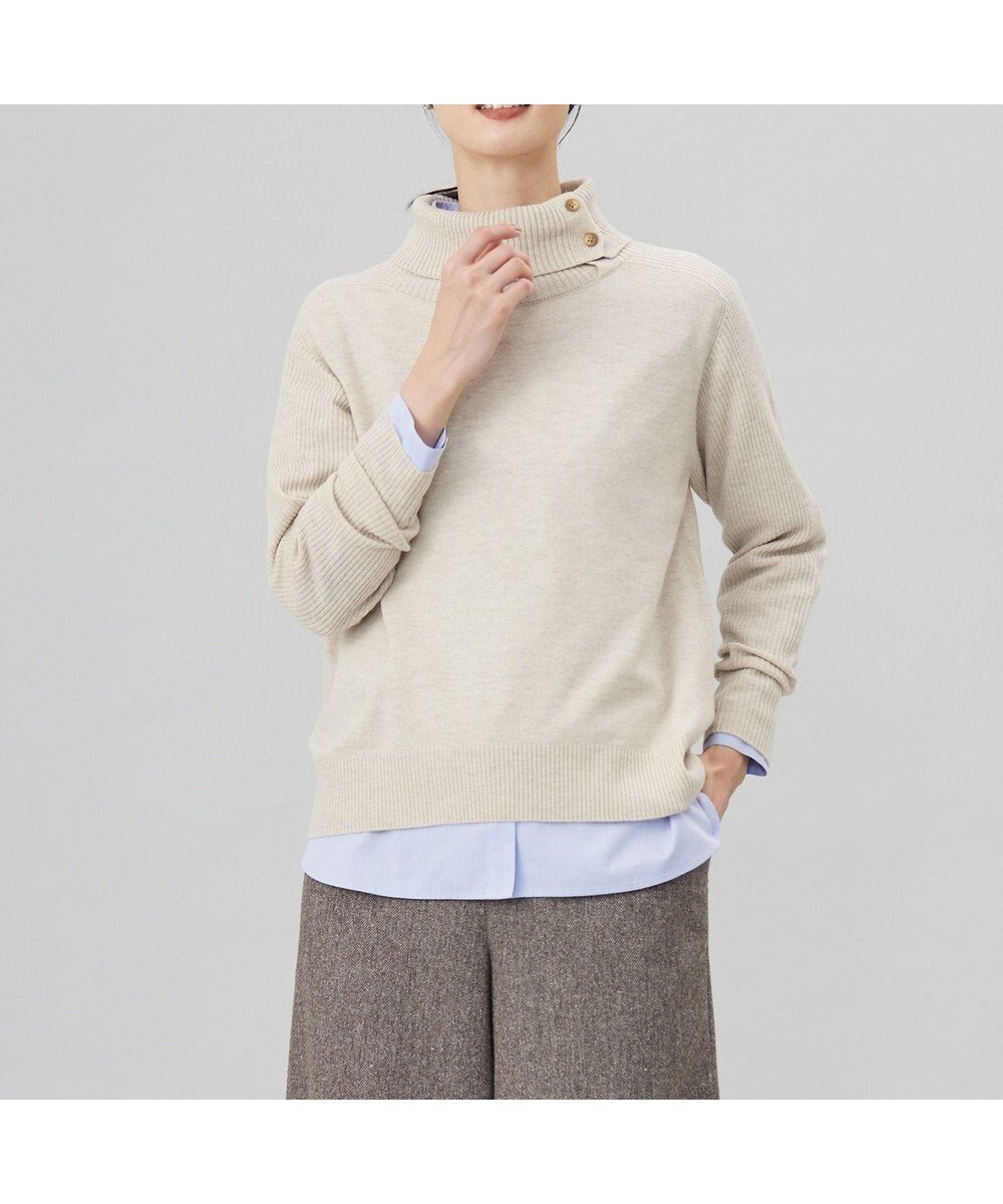 【ジェイ プレス/J.PRESS】の【洗える】SOFT TOUCH WOOL リブ切り替え ニット インテリア・キッズ・メンズ・レディースファッション・服の通販 founy(ファニー) 　ファッション　Fashion　レディースファッション　Fashion for Women　トップス・カットソー　Cut & Sew Tops　ニット　Knit Tops & Sweaters　エレガント 上品　Elegant　オレンジ　Orange　洗える　Machine Washable　セーター　Sweater, Knitwear　タートルネック　Turtleneck, High Neck　A/W・秋冬　Autumn/Winter　ベージュ系|ID: prp329100004544685 ipo3291000000032617227