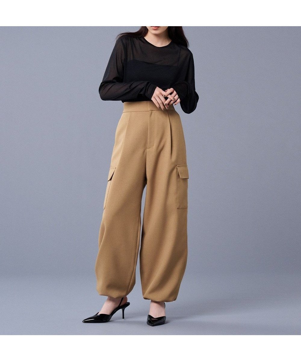 【アンクレイヴ/uncrave】の【防シワ・洗濯機洗い可】ドライタッチツイル カーゴ パンツ(uncrave STANDARD) インテリア・キッズ・メンズ・レディースファッション・服の通販 founy(ファニー) 　ファッション　Fashion　レディースファッション　WOMEN　パンツ　Pants　カーゴパンツ　Cargo Pants　ストレート　Straight　雑誌　Magazine　ツイル　Twill　バルーン　Balloon　フラップ　Flap　ポケット　Pocket　A/W・秋冬　Aw・Autumn/Winter・Fw・Fall-Winter　キャメル|ID: prp329100004544686 ipo3291000000032323366