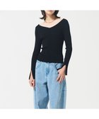 【グレース コンチネンタル/GRACE CONTINENTAL】のリブVネックニットトップ ブラック|ID: prp329100004544690 ipo3291000000032113942