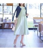 【ティアクラッセ/Tiaclasse】の【洗える】シャーリングパフスリーブシアーワンピース ミント|ID: prp329100004544695 ipo3291000000034757366