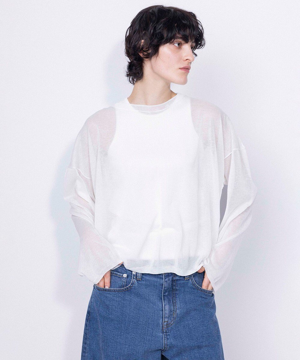 【ネイヴ/NAVE】の【ReNAVE・洗える】シアーニット ロングスリーブ 人気、トレンドファッション・服の通販 founy(ファニー) 　雑誌掲載アイテム　Magazine Items　ファッション雑誌　Fashion Magazines　ストーリィ　STORY　ファッション　Fashion　レディースファッション　WOMEN　トップス・カットソー　Tops/Tshirt　ニット　Knit Tops　インナー　Inner　春　Spring　洗える　Washable　3月号　March Issue　スリット　Slit　スリーブ　Sleeve　セーター　Sweater　雑誌　Magazine　タンク　Tank　ノースリーブ　No Sleeve　ロング　Long　S/S・春夏　Ss・Spring/Summer　再入荷　Restock/Back In Stock/Re Arrival　夏　Summer　エレガント 上品　Elegant　 other-1|ID: prp329100004544696 ipo3291000000032113986
