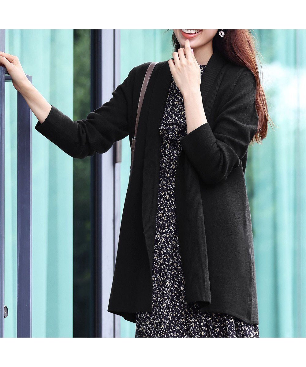 【ティアクラッセ/Tiaclasse】の【新色追加・洗える】ミラノリブミドル丈カーディガン インテリア・キッズ・メンズ・レディースファッション・服の通販 founy(ファニー) 　ファッション　Fashion　レディースファッション　Fashion for Women　トップス・カットソー　Cut & Sew Tops　カーディガン・羽織り　Layered Style Cardigans　カーディガン　Cardigan, Knitwear　ストレート　Straight, Straight Cut　ポケット　Pocket, Pocket Detail　ミラノリブ　Milano Rib, Milano Stitch　ロング　Long, Long-Length　夏　Summer　S/S・春夏　SS, Spring/Summer, Warm Season　洗える　Machine Washable　A/W・秋冬　Autumn/Winter　ブラック|ID: prp329100004544710 ipo3291000000033586362